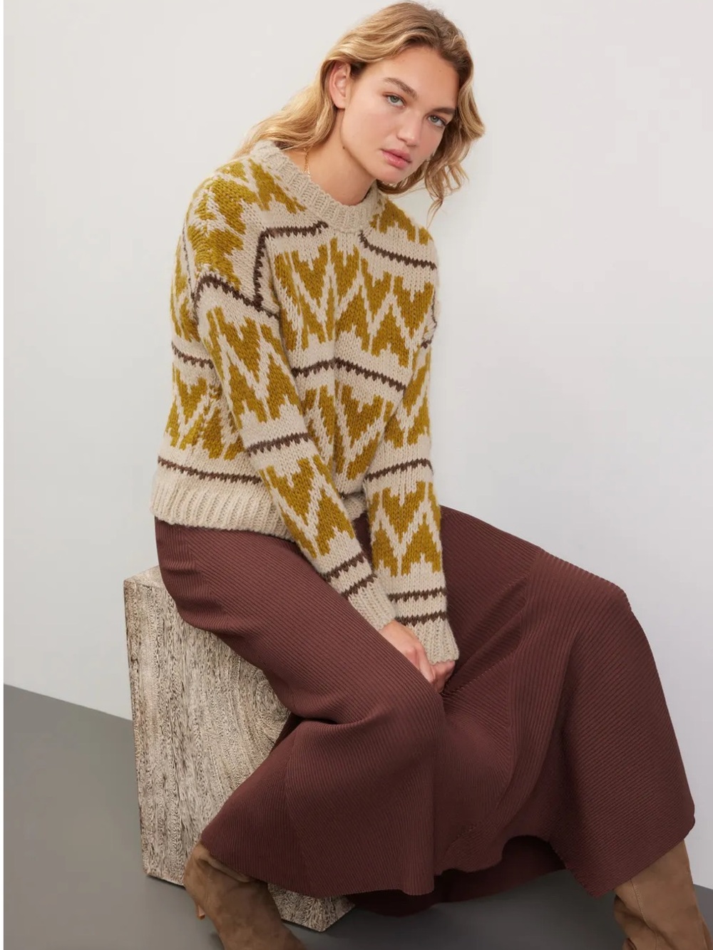 THE GREAT. The Folk Pullover in Earthtone - Picture 5 of 10